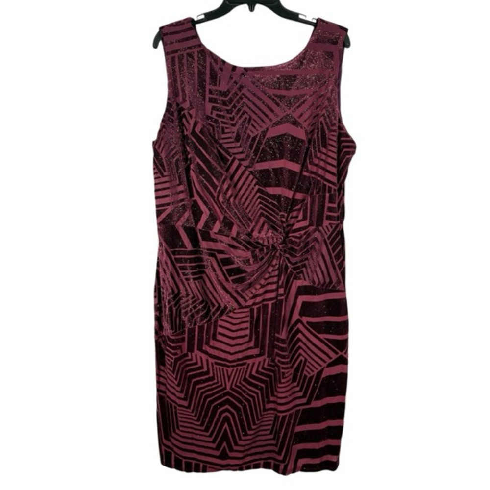 Roaring 20s Velvet Wine Dress 16W Sleeveless‎ Whimsigoth Party Evening Scarlett
